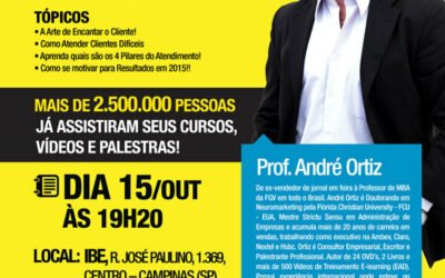 PALESTRA DE VENDAS E ATENDIMENTO: SHOW DE ATENDIMENTO E MOTIVAÇÃO 100% ACONTECE NA FGV IBE CAMPINAS!