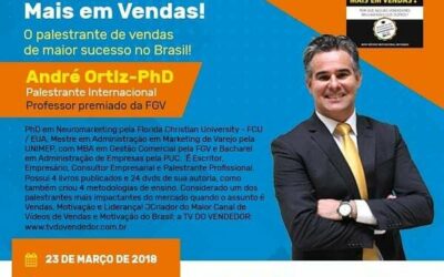A Palestra de Vendas Mais Assistida do Brasil estará em Araxá (MG) dia 23 de Março de 2018 !