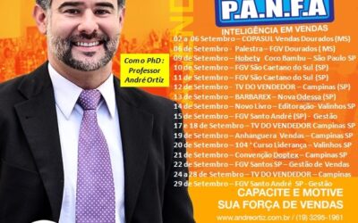 AGENDA DE SETEMBRO – PROF. PHD ANDRÉ ORTIZ – Palestrante Motivacional em Vendas
